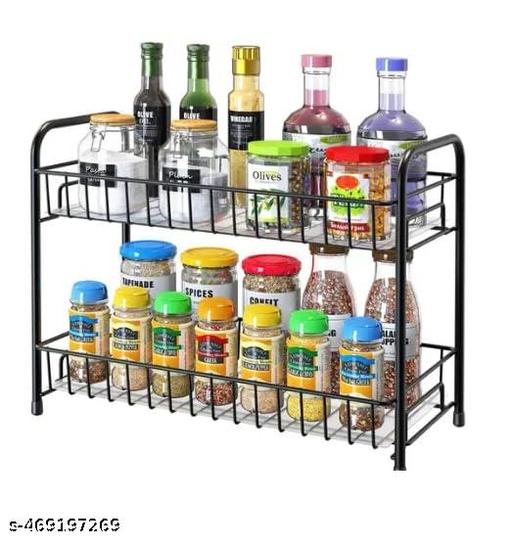 Stella Metal Kitchen Storage Rack – Black