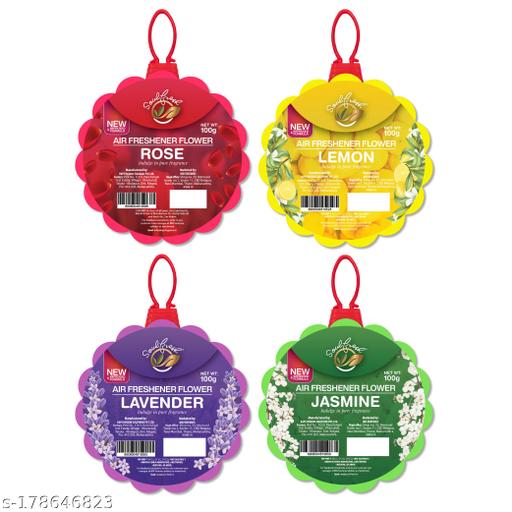 SOULFRESH Air freshener, Air Pocket, Flowers block for Bathroom and Toilet 100gm each - 4 flower