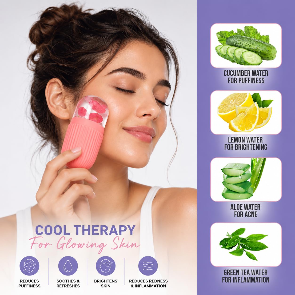 Face Ice Roller for Women & Men| Cooling Facial Massager for Puffy Eyes,