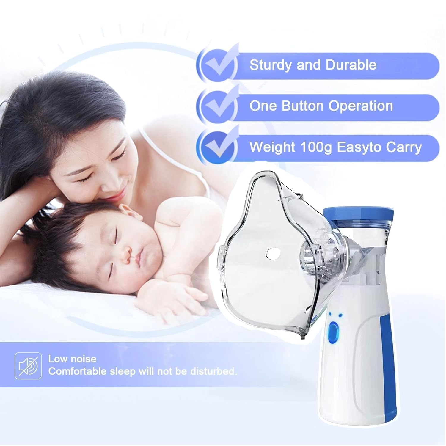 Portable Mesh Nebulizer for Steam Inhalation | Compact Cool Mist Machine for Sinus, Cough & Cold Relief | For Adults & Kids – Home & Travel Use