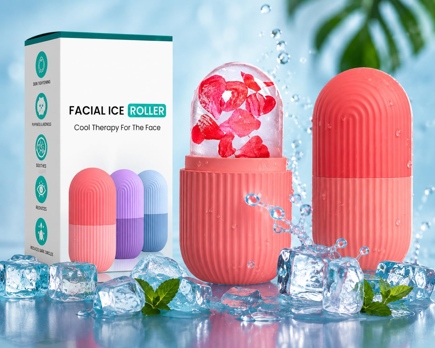 Face Ice Roller for Women & Men| Cooling Facial Massager for Puffy Eyes,