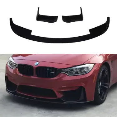 4Pcs 2012 To 2018 For BMW 3 Series F30 Look M3 Style Car Front Lip Bumper Diffuser Splitter Body Kit Glossy Black Carbon Look