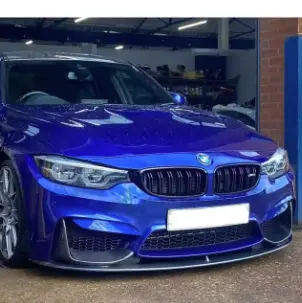 4Pcs 2012 To 2018 For BMW 3 Series F30 Look M3 Style Car Front Lip Bumper Diffuser Splitter Body Kit Glossy Black Carbon Look