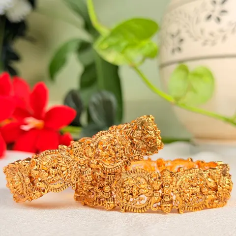 Intricate Temple Design Goddess Lakshmi Antique Bangles