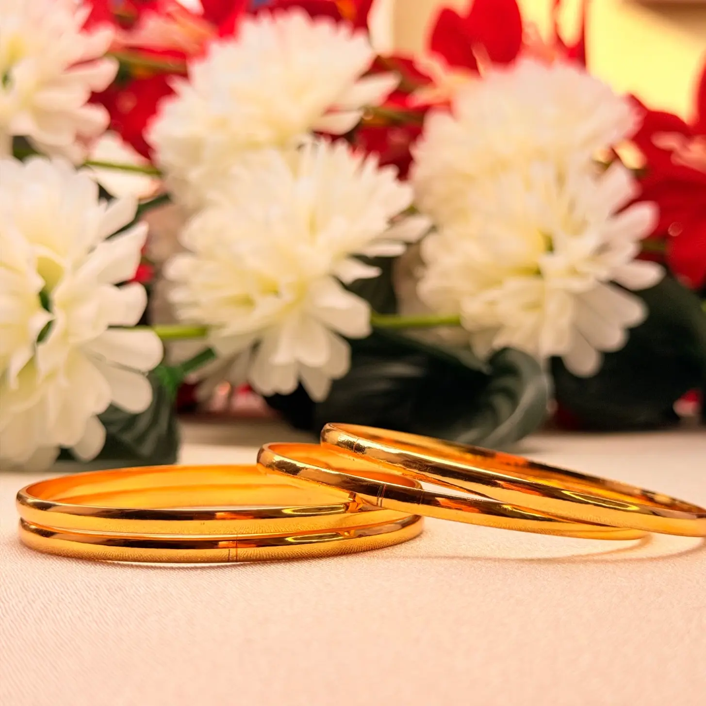 Timeless Plain Polished Gold-Plated Bangles