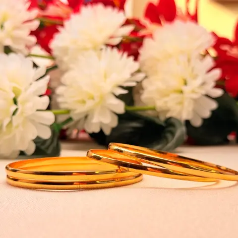Timeless Plain Polished Gold-Plated Bangles