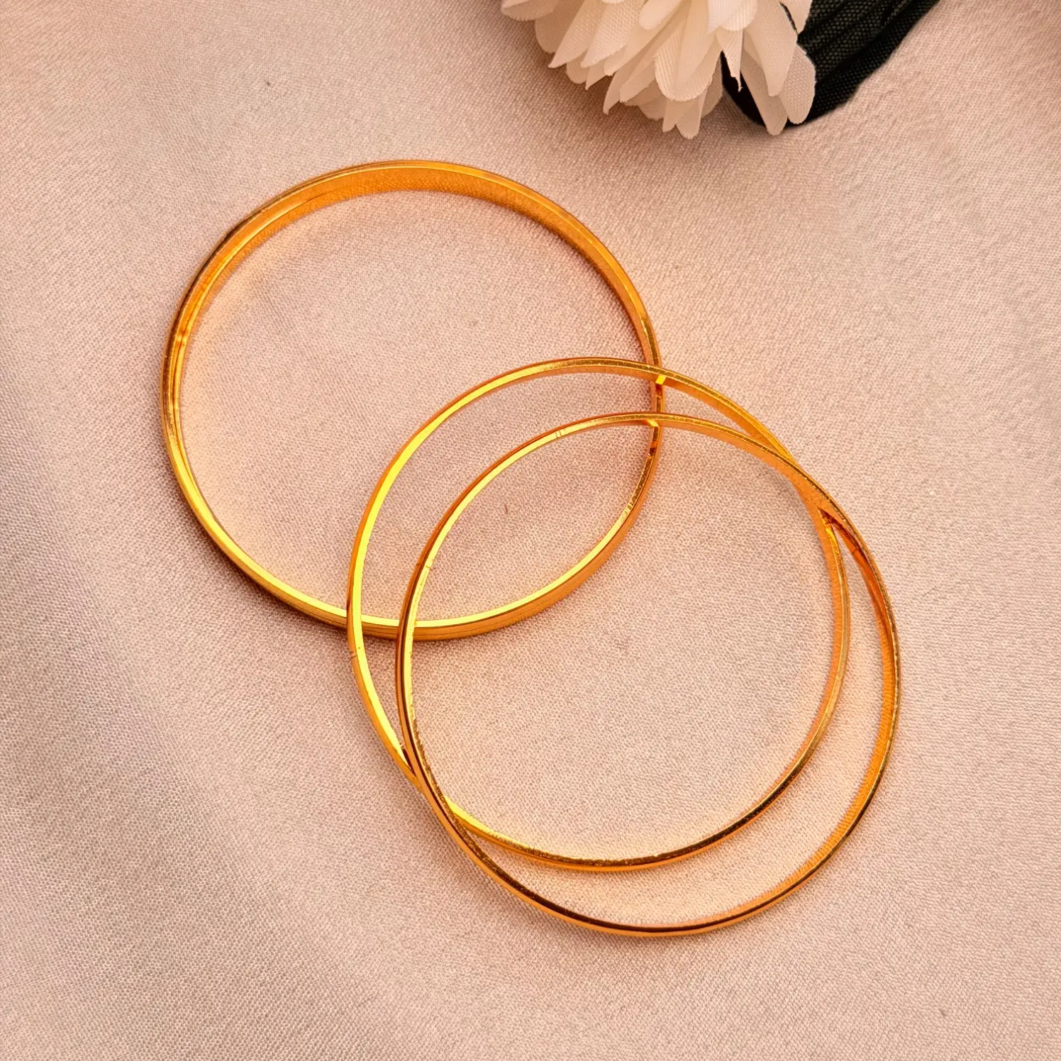 Timeless Plain Polished Gold-Plated Bangles